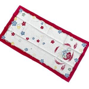 Vintage cotton kitchen tea towel faded mid century country cottage farmhouse